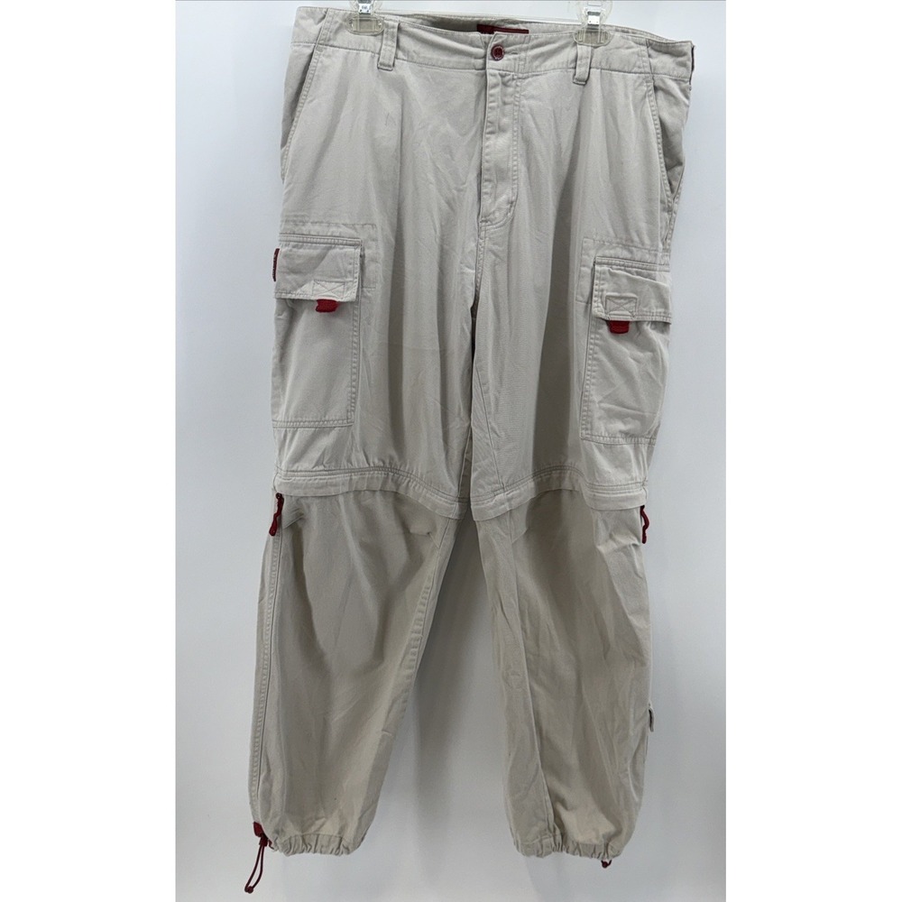 Men's Old College Inn Cargo Pants Size 36x32  Convertible Red Accents‎